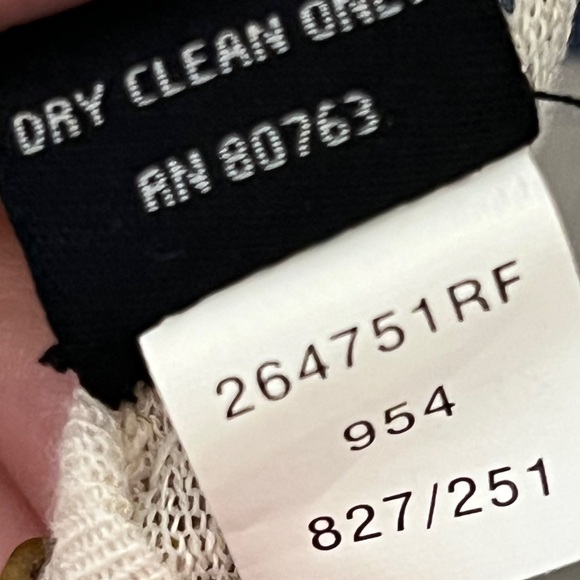 MODA INTERNATIONAL Women’s Blue & White Striped Linen Blend Beaded Cover Up - Picture 3 of 3